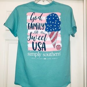 Simply Southern “God,Family,USA” Short Sleeve Tee